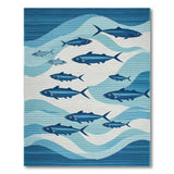 Blue Tuna School Wave Area Rug