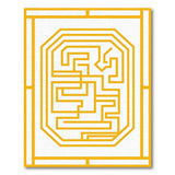 Golden Labyrinth Maze Area Rug