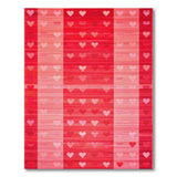 Ombre Red Hearts Striped Area Rug