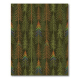 Rustic Farmhouse Green Pine Forest Rustic Area Rug