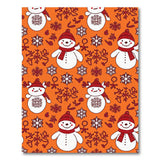 Cheerful Cartoon Snowmen Orange Area Rug