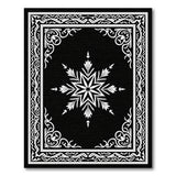 ODIKA Washable Black & White Gothic Medallion Area Rug, Low Pile Non-Slip Vintage Rug