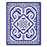 Blue Heritage Tribal Swan Motif Area Rug