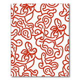 Red Bold Red Floral Outline Area Rug