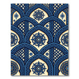 Blue Arched Lattice Star Rug