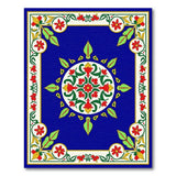 Navy Blue Persian Floral Medallion Rug