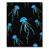 Glowing Blue Jellyfish Area Rug