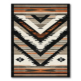 Southwestern Geometric Area Rug Black Grey Rust