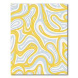 Wavy Yellow Blue Abstract Area Rug