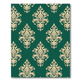 Emerald Green Damask Area Rug