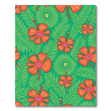 Vivid Orange Hibiscus Fern Area Rug