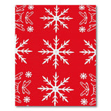 Red Pattern Festive Red Snowflake Pattern Area Rug
