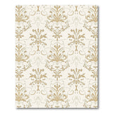 Cream Gold Damask Floral Area Rug