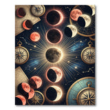 Celestial Blood Moon Lunar Phases Area Rug