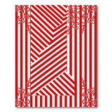 Bold Red White Diagonal Stripe Area Rug