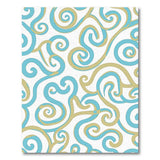 Blue and Teal Teal Gold Swirl Abstract Area Rug