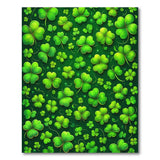 Green Vibrant Shamrock Clover Green Area Rug
