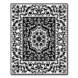 Black White Intricate Persian Floral Rug