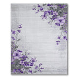 Purple Floral Distressed Grey Area Rug