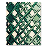 Green Geometric Lattice Area Rug