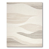 Wavy Beige and Neutral Beige Wavy Abstract Area Rug