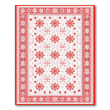 Traditional Persian Red Snowflake Ornate Border Area Rug