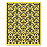 Intricate Black on Yellow Traditional Persian Area Rug
