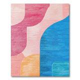 Abstract Pink Blue Curved Area Rug