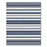 Blue and Teal Navy and White Striped Coastal Area Rug