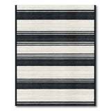 Geometric Modern Striped Woven Bold Black White Striped Woven Area Rug
