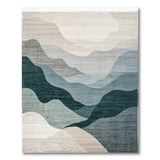 Layered Teal Mountain Abstract Area Rug
