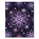 Purple Atomic Orbit Geometric Area Rug
