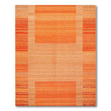 Bold Orange Striped Geometric Area Rug
