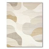 Abstract Beige Neutral Organic Shapes Area Rug