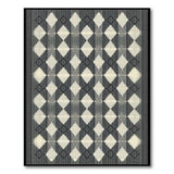 Black White Geometric Diamond Weave Area Rug
