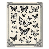 Ornate Black Butterfly Silhouette Area Rug