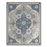 Blue Persian Floral Medallion Area Rug