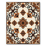 Burnt Orange Persian Floral Medallion Rug