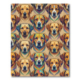 Vibrant Rainbow Dog Portrait Area Rug
