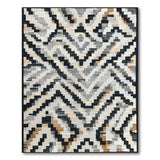 Zigzag Geometric Grey Area Rug