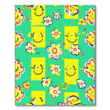 Playful Smiley Faces Flowers Area Rug