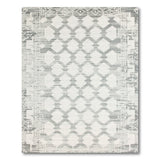 Grey Geometric Diamond Trellis Area Rug