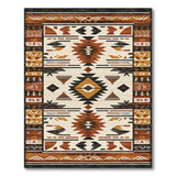 Brown and Tan Southwestern Geometric Area Rug in Brown Tan