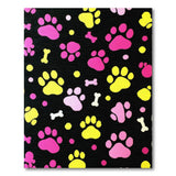 Multi-color and Patterns Playful Pink Yellow Paw Print Area Rug