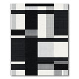 Abstract Black White Geometric Abstract Area Rug
