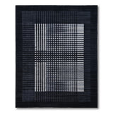 Modern Black White Grid Geometric Area Rug
