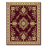 Burgundy Gold Ornate Persian Area Rug