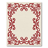 Red Elegant Red Floral Border Area Rug