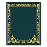 Elegant Teal Area Rug with Gold Ornate Border