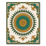 Traditional Persian Teal Gold Medallion Persian Area Rug